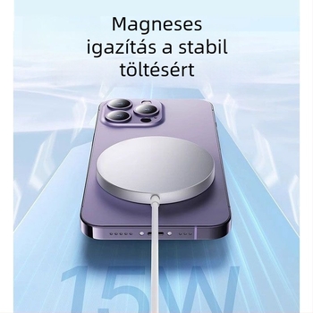 Mágneses vezeték nélküli töltő iPhone 15/16/14/13/12/11/8 Pro-hoz – QC4.0 gyorstöltés