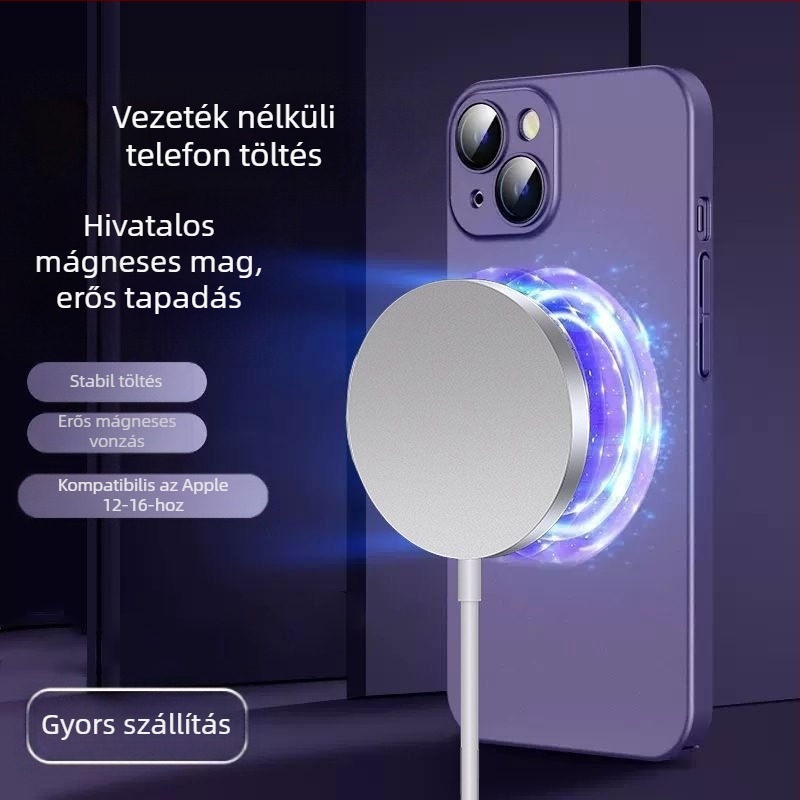 Mágneses vezeték nélküli töltő iPhone 15/16/14/13/12/11/8 Pro-hoz – QC4.0 gyorstöltés