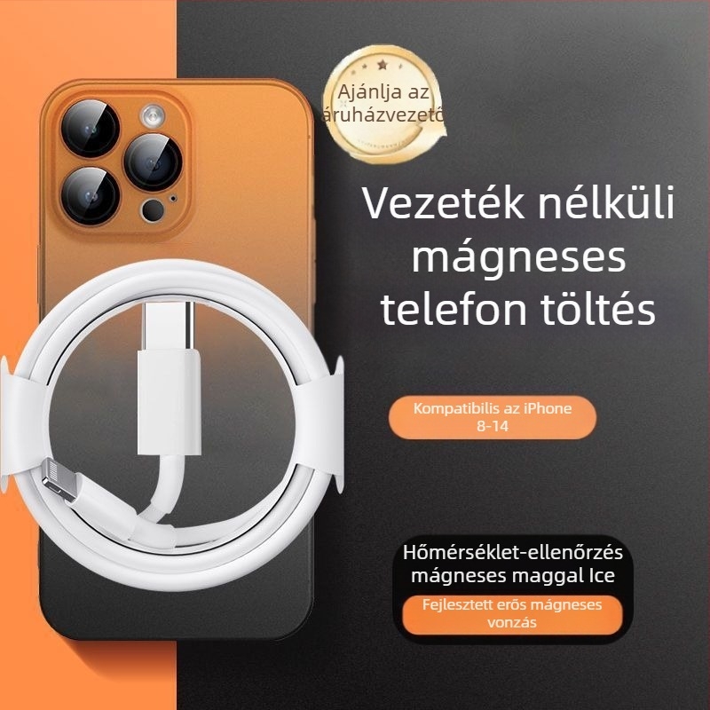 Mágneses vezeték nélküli töltő iPhone 15/16/14/13/12/11/8 Pro-hoz – QC4.0 gyorstöltés