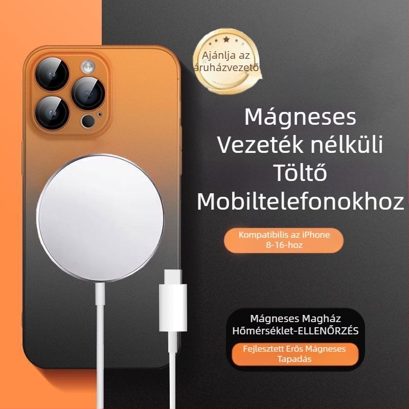 Mágneses vezeték nélküli töltő iPhone 15/16/14/13/12/11/8 Pro-hoz – QC4.0 gyorstöltés