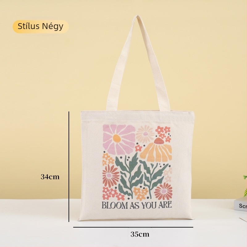 Tote táska vászonból digitális nyomtatással és logóval, 12oz vászon, készleten és testreszabható