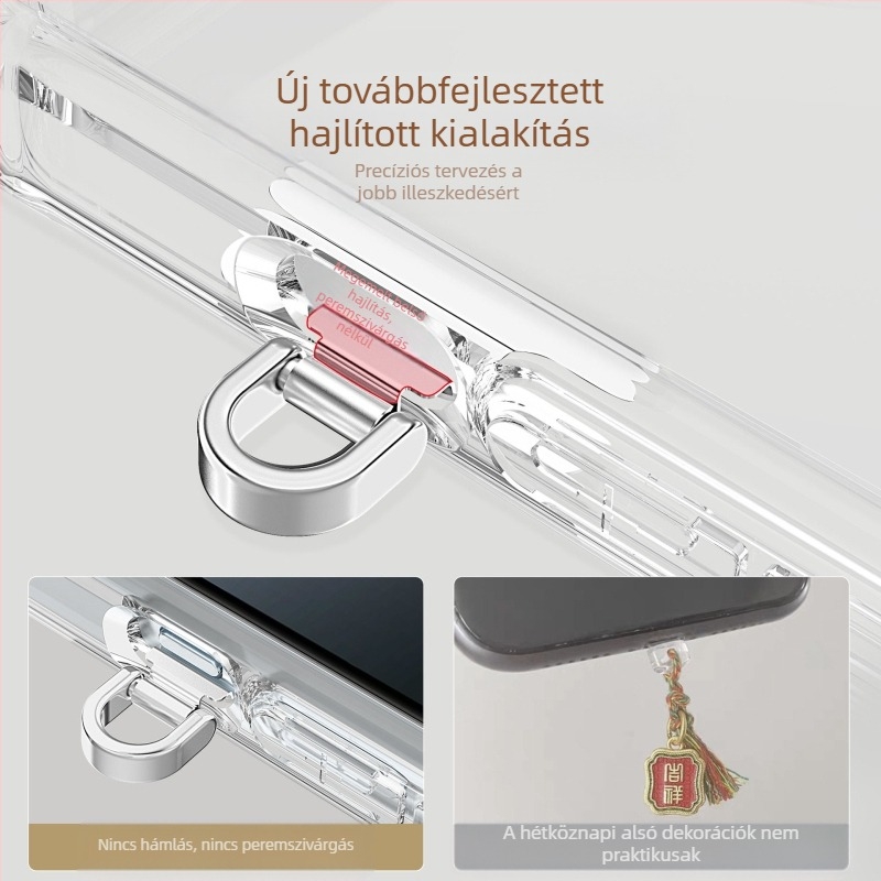 Eredeti mini fém telefonklipsz lánccal és medállal a tokhoz, ultra vékony kivitel kártyákhoz