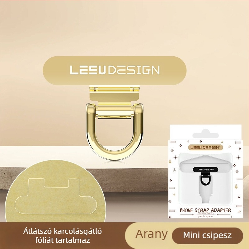 Eredeti mini fém telefonklipsz lánccal és medállal a tokhoz, ultra vékony kivitel kártyákhoz