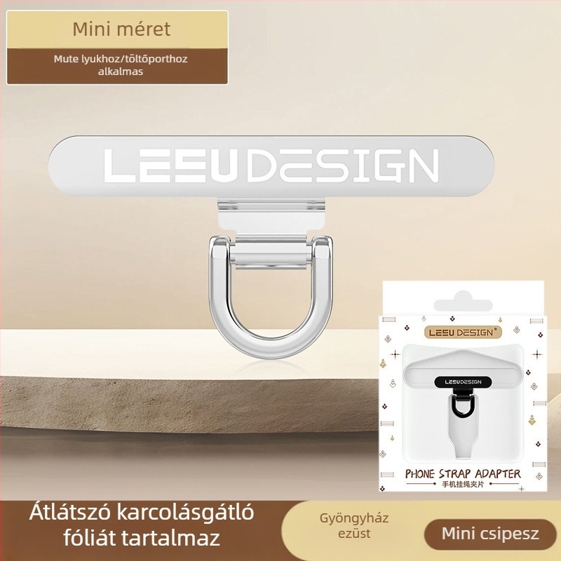 Eredeti mini fém telefonklipsz lánccal és medállal a tokhoz, ultra vékony kivitel kártyákhoz