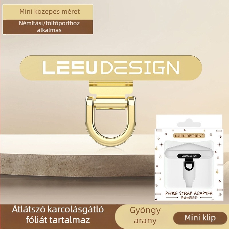 Eredeti mini fém telefonklipsz lánccal és medállal a tokhoz, ultra vékony kivitel kártyákhoz