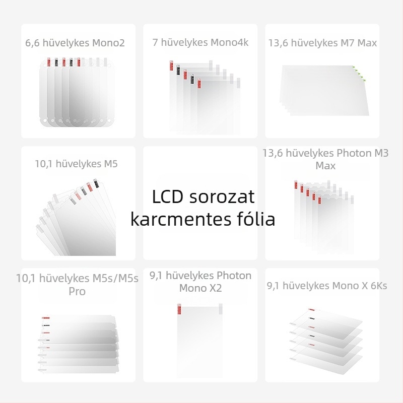 AnyCubic Kijelzővédő fólia fotopolimeres 3D nyomtató LCD-hez – karcolásálló