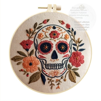 Kezdőknek szóló DIY hímzőkészlet: Halloween függő és húsvéti hímzés, kézműves
