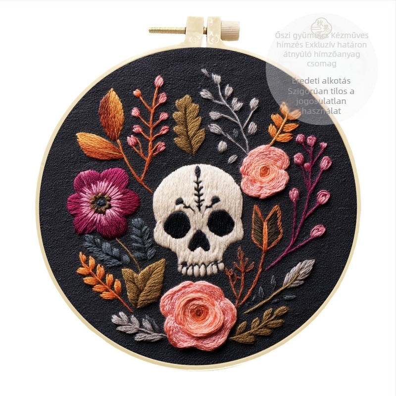 Kezdőknek szóló DIY hímzőkészlet: Halloween függő és húsvéti hímzés, kézműves