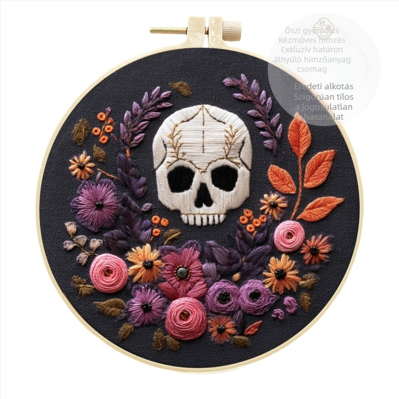 Kezdőknek szóló DIY hímzőkészlet: Halloween függő és húsvéti hímzés, kézműves