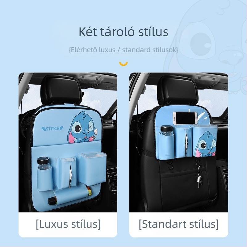 Bőr autóülés hátulsó szervező, függő tároló táska, vízálló, univerzális illeszkedés, testreszabható kapacitás