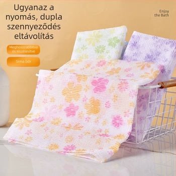 Hosszú exfoliáló fürdőlepedő vastag fonallal a hát dörzsöléséhez, koreai stílusú, otthoni használatra