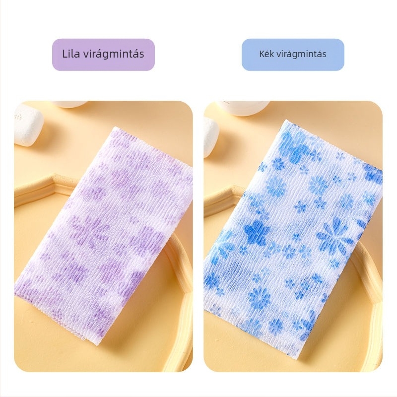 Hosszú exfoliáló fürdőlepedő vastag fonallal a hát dörzsöléséhez, koreai stílusú, otthoni használatra
