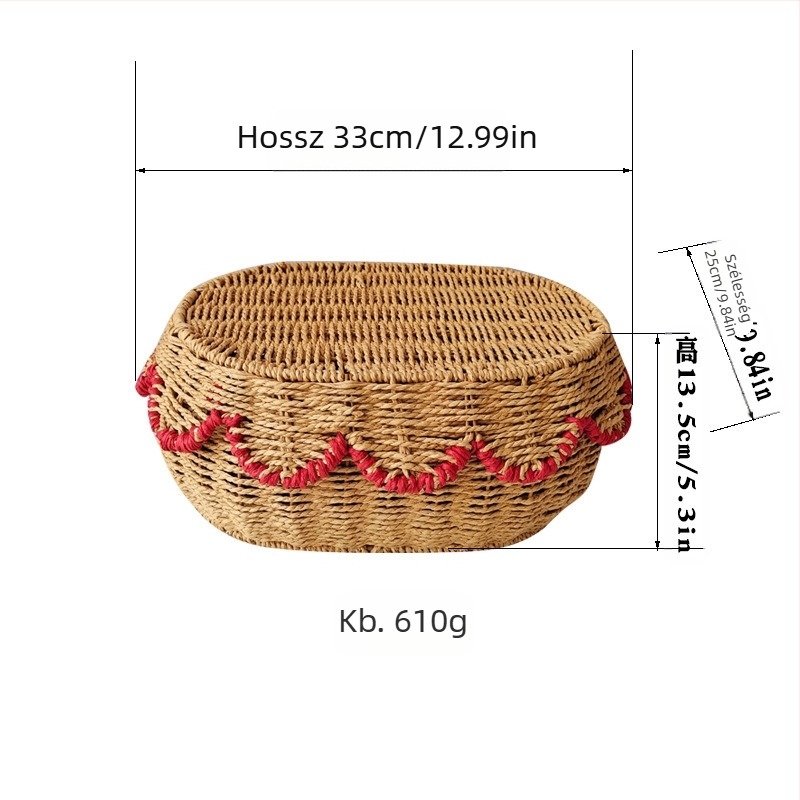 Rattan tároló kosár fan alakú, fedővel, kozmetikumok és ékszerek tárolására, testreszabható modell, 3 darabos készlet, Nordic stílus