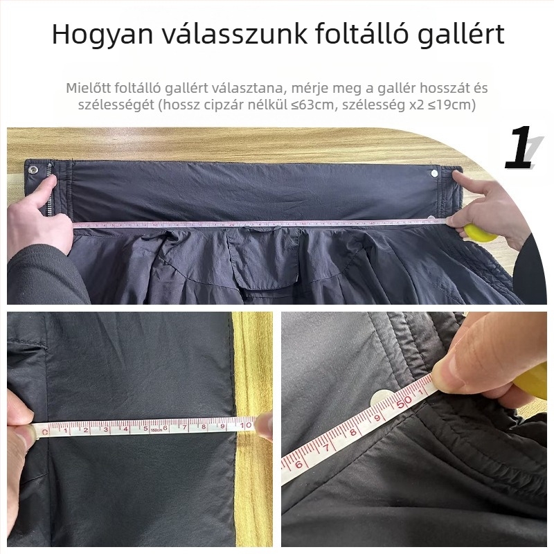 Koreai stílusú pamut töltött dzseki levehető, mosógéppel mosható gallérral, foltálló az őszi–téli szezonra