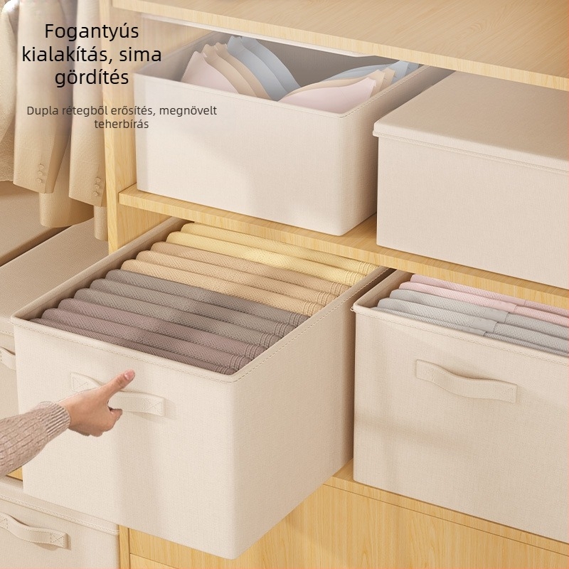 Youna SNX6013 összecsukható ruhatartó doboz, 60–70 L, nem szőtt anyagból, kézi hordozásra