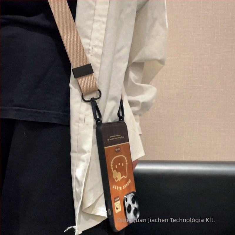 Telefonhoz való lanyard crossbody pánt – uniszex, nejlonból, fém csattal, Jiazhen Márka, nyomtatott logó