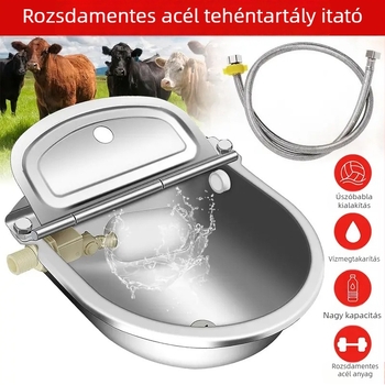 Rozsdamentes acélból készült itatóedény állatok számára, lebegő golyós automata