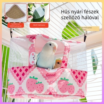 Papagáj szellős madárfészek-hám vászonból, nyári hűs menedék; Anyag: Vászon; Márka: Másik; Alkalmas: Papagáj