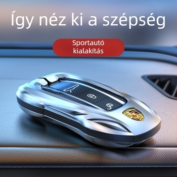 Porsche kulcs tok – cink ötvözet, karcolásálló és korrózióálló, beépített szilikon és TPU, üzleti stílus