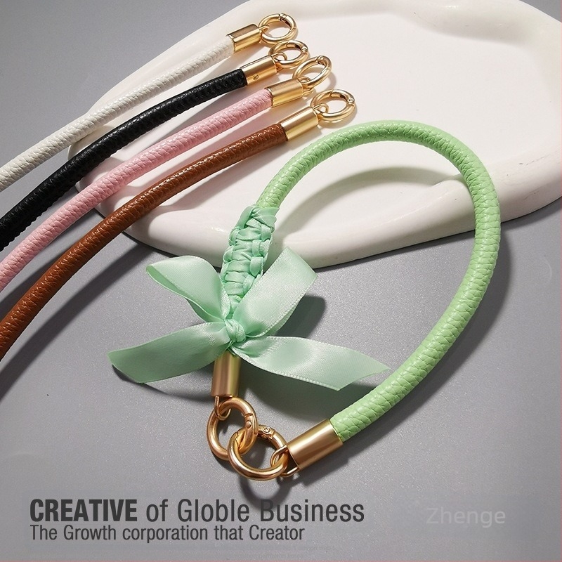 Bőr telefonnyakpánt masnival, nőknek, kézzel készített, többfunkciós, Jager márka, Chanel-stílus