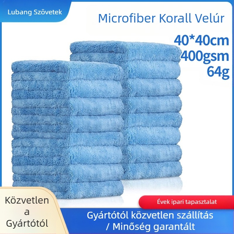 Mikroszálas autó törölköző, él nélküli, 550gsm, fonal Ply/AB/gyengén csavart, többfunkciós, nedvszívó 5–10