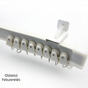 Bixiao függöny sín – U‑alakú hajlított sín; külső műanyag, belső acél; modern minimalist stílus; nem testreszabható; nincs licencelt magánmárka