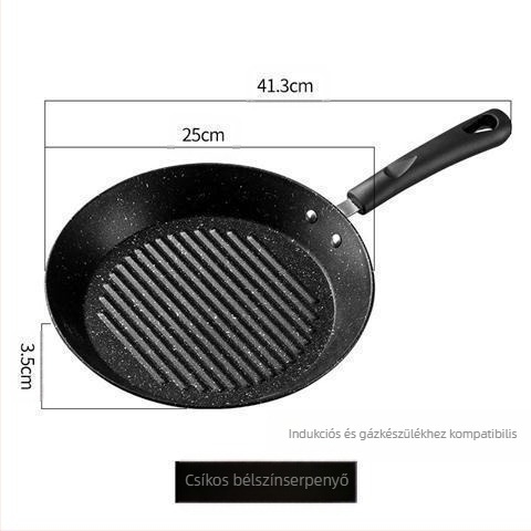 Tapadásmentes serpenyő gyógyító kőből, szív alakú tojásokhoz, mini négylyukas serpenyő, sík aljzat (Modell: 01; Anyag: gyógyító kő; Mélység: 3,5 cm)