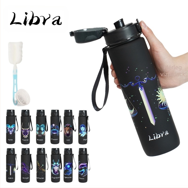 Műanyag pohár konstellációs mintával, 3D-nyomtatott, PC anyag, egy kattintásra nyitható kupakkal, logó testreszabás