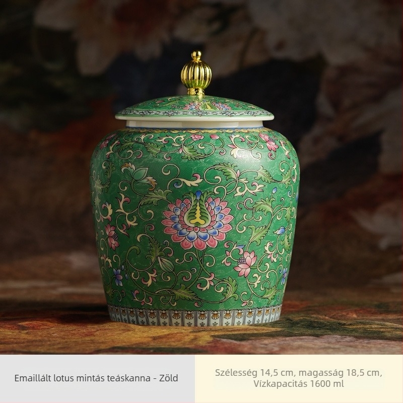 Palota-stílusú zománcozott kerámia teás doboz, zománcos mintával, új kínai stílus