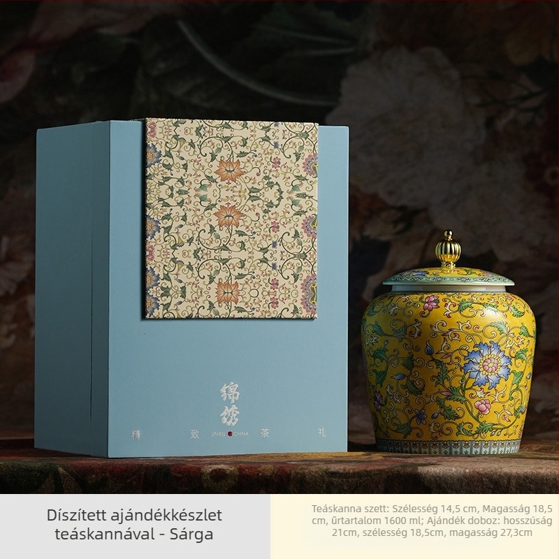 Palota-stílusú zománcozott kerámia teás doboz, zománcos mintával, új kínai stílus