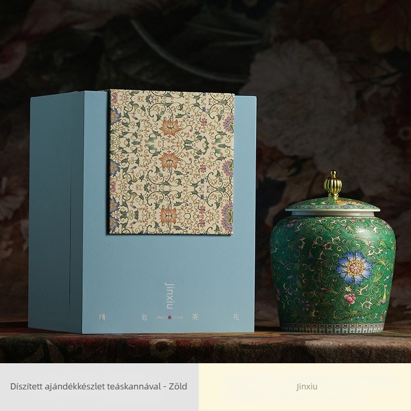 Palota-stílusú zománcozott kerámia teás doboz, zománcos mintával, új kínai stílus