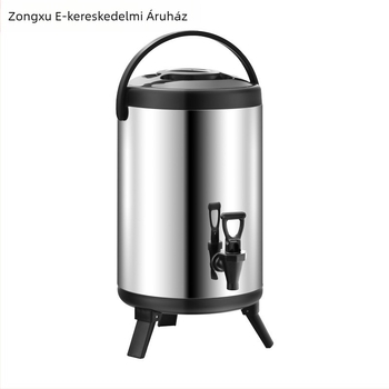 Rozsdamentes acélból készült kettős falú szigetelt tej-tea vödör, kapacitás 6-12 L
