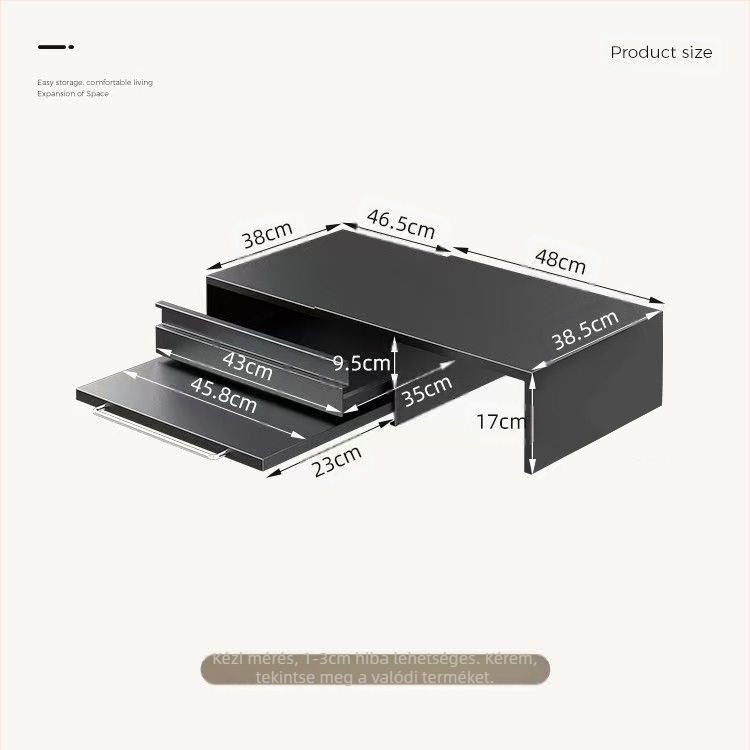 Konyhai kihúzható tálcás mikrosütő állvány — asztali sütőhöz, teleszkópos tolómechanizmus, egyszerű és modern dizájn (Anyag: szénacél; Modell: mikrohullámú sütőfiók panel; Feldolgozás: a rajzok szerint testreszabott)