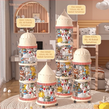 Baba tároló kanna, műanyag játékok rendező doboz többszintű kialakítással (1-4 szint), nappali tároláshoz, kreatív stílus