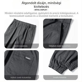 SUPM Őszi–téli férfi casual nadrág, slim‑fit, magas derék, lazán szűkülő szabás, kiváló minőségű amerikai retró stílus