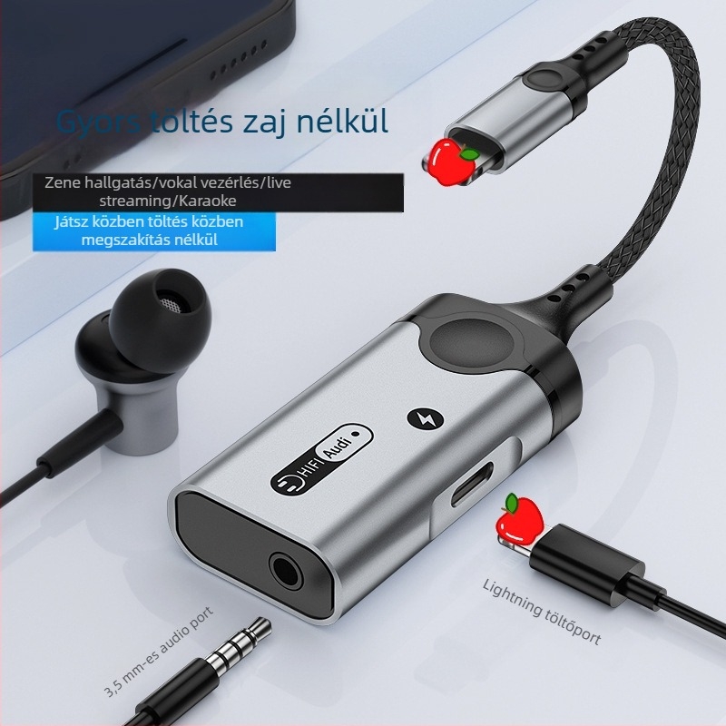 HCINOO MH391/MH392 két-az-egyben fejhallgató audioadapter töltéssel, kompatibilis Apple x-14