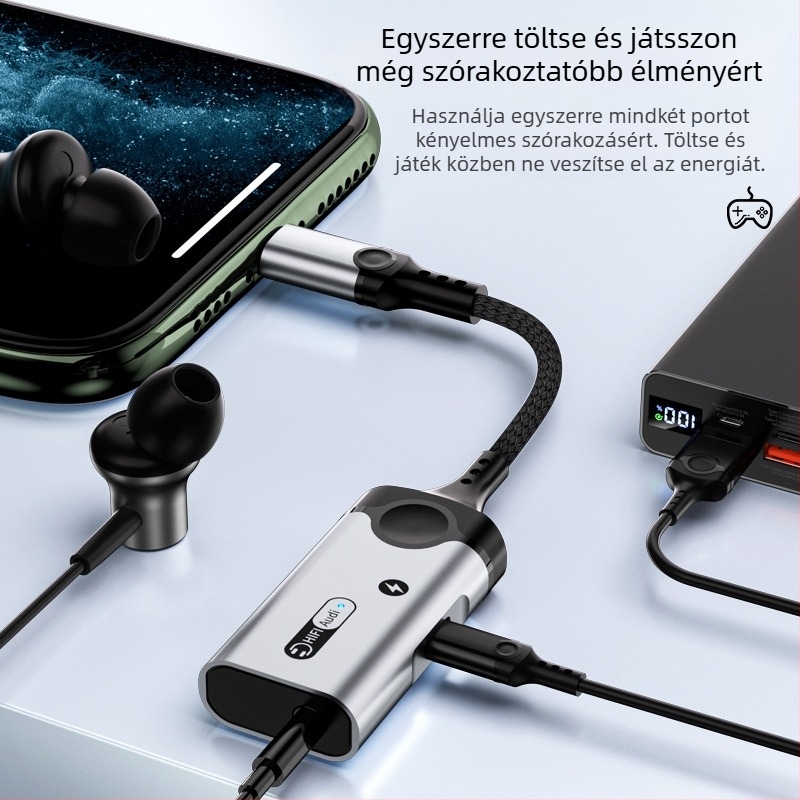 HCINOO MH391/MH392 két-az-egyben fejhallgató audioadapter töltéssel, kompatibilis Apple x-14