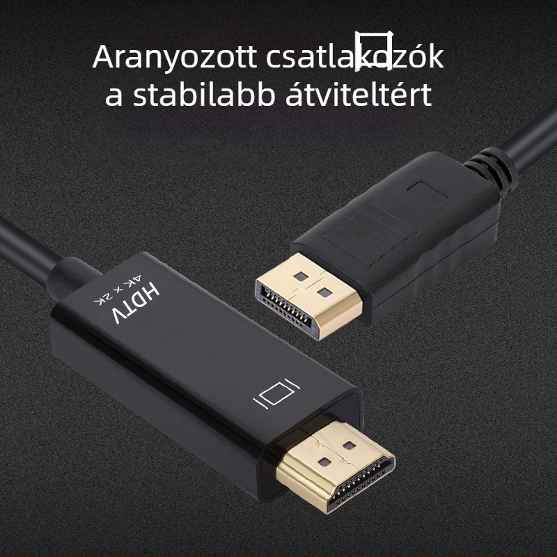 DP-HDMI adapter kábel, DP interfész, 4K30Hz támogatás