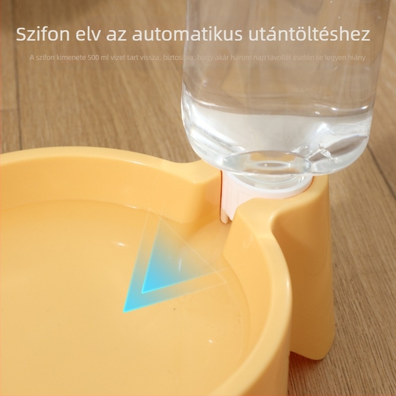 Macska ivópalack és háromlábú tál szifonos ivóedény