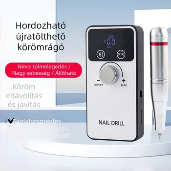 Hordozható USB töltésű körömcsiszoló a halott bőr eltávolítására és a köröm felszínének csiszolására; körömfelület-csiszoló eszköz; anyag: műanyag + rozsdamentes acél; nettó tartalom: 527