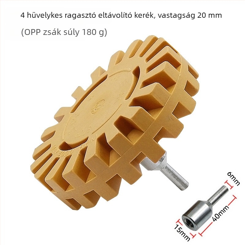 Fogaskerék alakú gumikerék a ragasztó és festék eltávolítására, pneumatikus korong