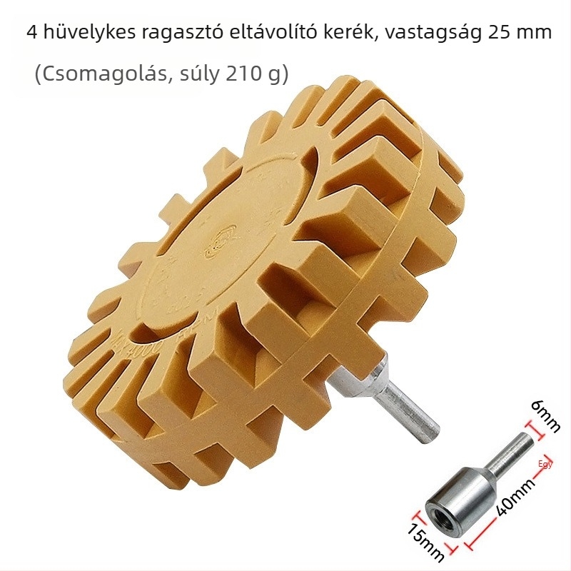 Fogaskerék alakú gumikerék a ragasztó és festék eltávolítására, pneumatikus korong