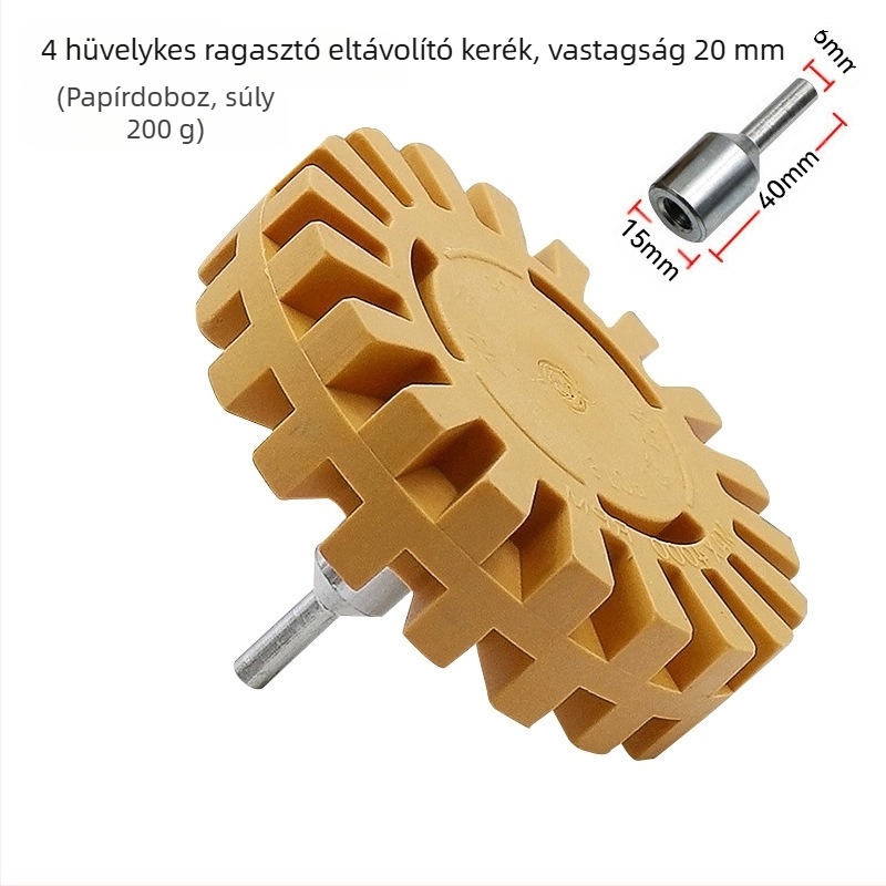 Fogaskerék alakú gumikerék a ragasztó és festék eltávolítására, pneumatikus korong