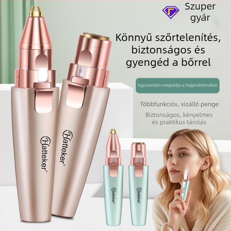 HT-586 2–in–1 elektromos szemöldök- és testszőr-eltávolító, USB tápegység, ABS ház, 120 g