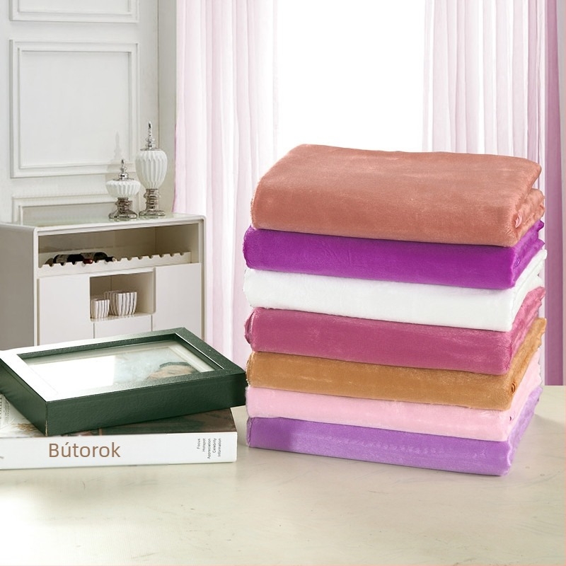 Yuelin Textile rövid plüss ágynemű kozmetikai szalonok számára, modern minimalist stílus, egyszínű minta, reaktív festés