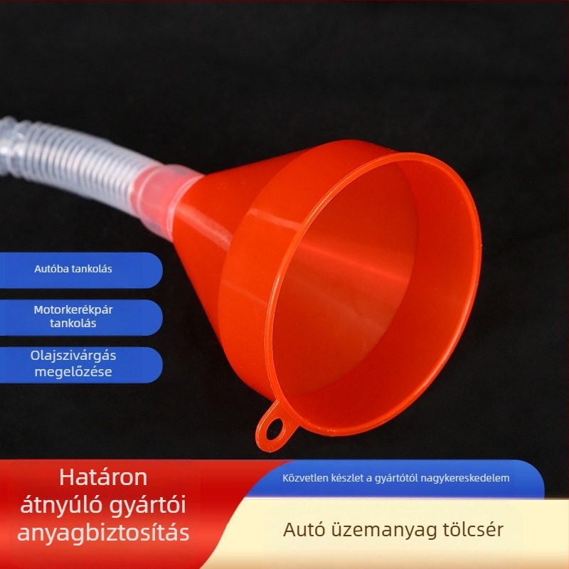 Hosszúcsöves olajtöltő tölcsér autókhoz és motorkerékpárokhoz – PP+PE, Zhongkai