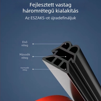Autóajtó tömítő szalag – piramis típusú, 3‑rétegű gumitömítés, hangszigetelés, por- és vízállóság.