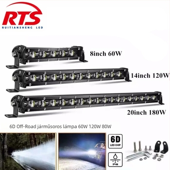 6D lencsés LED szalagfény járművekhez | egysoros, ultra vékony, 180W, 12-24V, 18000LM, 6500K