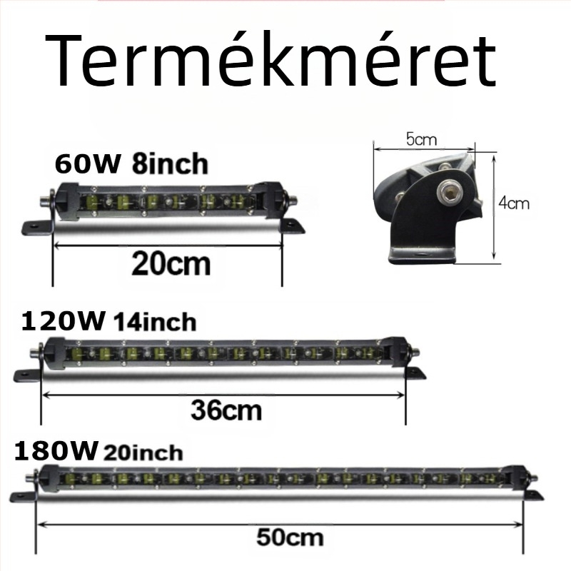 6D lencsés LED szalagfény járművekhez | egysoros, ultra vékony, 180W, 12-24V, 18000LM, 6500K