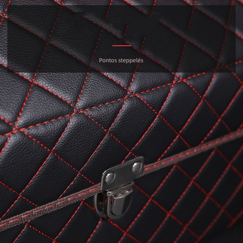 Bőr összecsukható autó csomagtartó tároló doboz, vízálló, fogantyúval